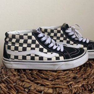 Mid-top checkered vans
